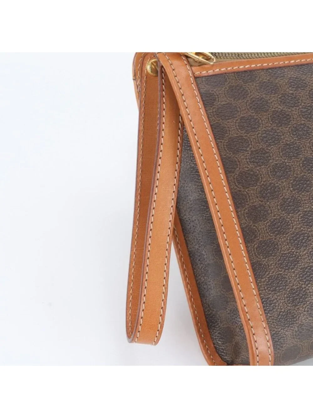 Celine Macadam Leather Clutch Pouch Business Brown